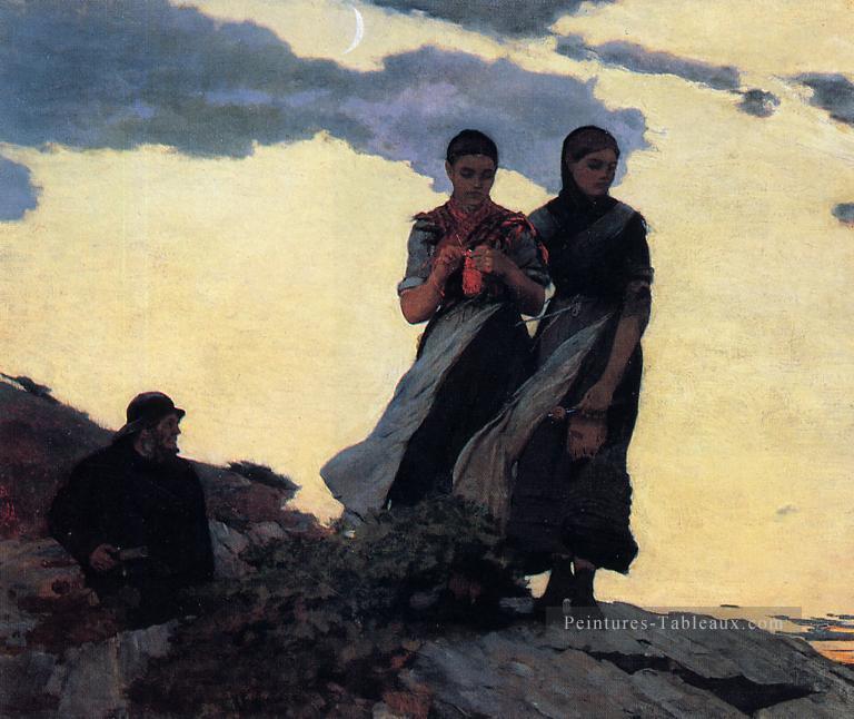 Début de la soirée alias Sailors Take Attention réalisme peintre Winslow Homer Peintures à l'huile